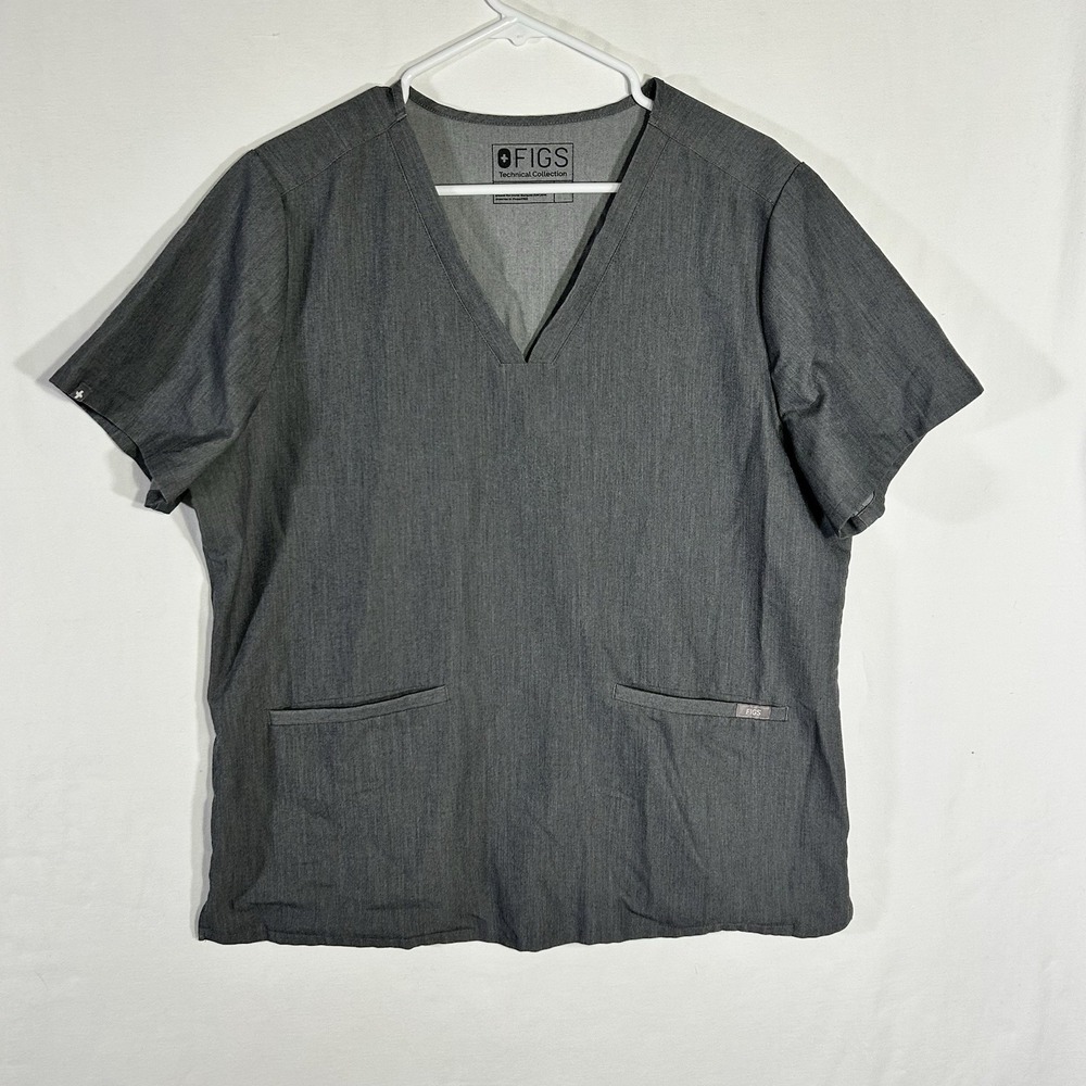 Figs Technical Collection Women's Top Gray Pockets NWOT Size XL